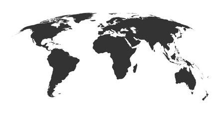 Fototapeta na wymiar Grey curved World map contours on white background. Made for world news and articles.