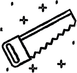 Construction, saw icon grunge style vector