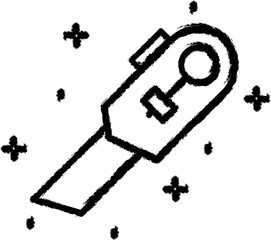 Construction, utility knife icon grunge style vector