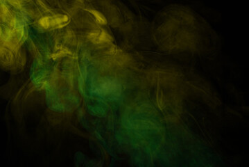 Green steam on a black background.
