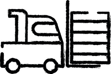 forklift, lifting machine icon grunge style vector