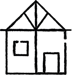 house, building icon grunge style vector