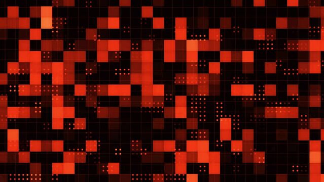 Abstract glowing square pattern animation background 