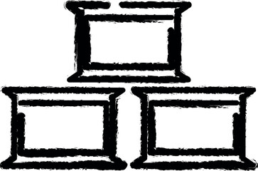 three bricks icon grunge style vector