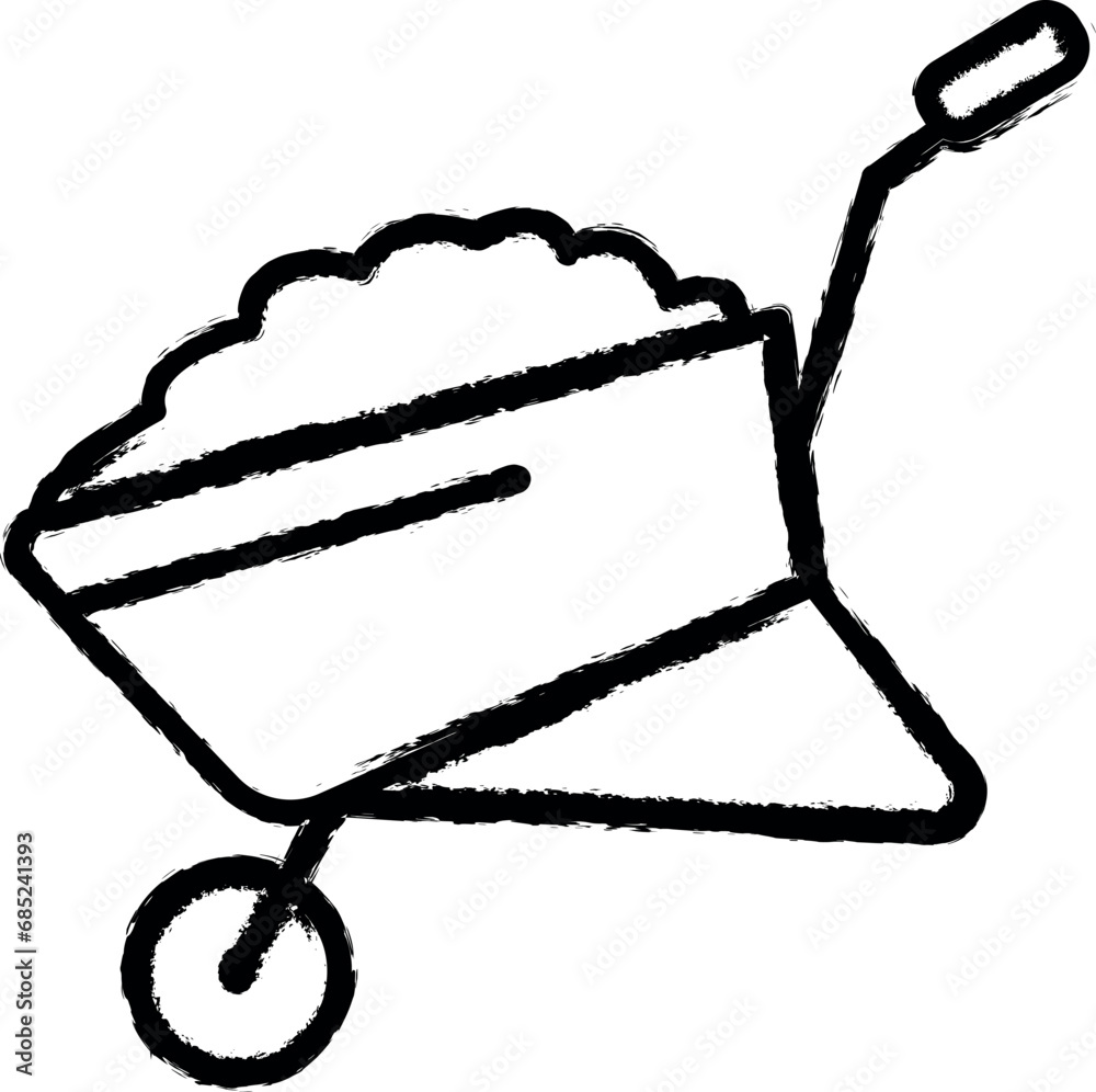 Canvas Prints wheelbarrow construction icon grunge style vector