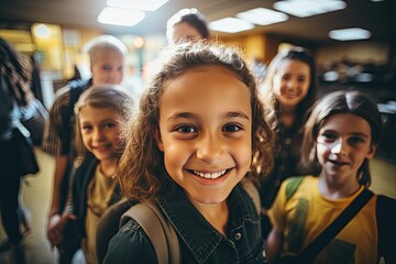Capturing the Essence: A Heartwarming Class Selfie in a Co-Ed Elementary School, Where Smiles, Diversity, and Friendship Blossom Amidst Learning and Growing Together.