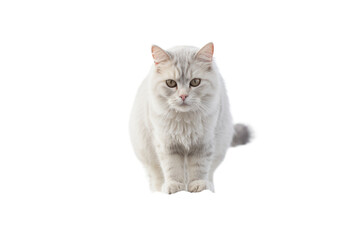 Obraz premium GreyCat Walking On Fence on a White or Clear Surface PNG Transparent Background