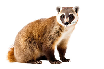 Fototapeta premium Coati Playful Climber on a White or Clear Surface PNG Transparent Background