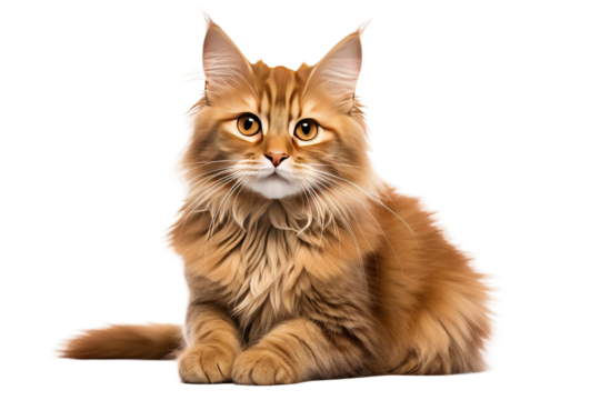 Cute Pet Kitten Hairy on a White or Clear Surface PNG Transparent Background