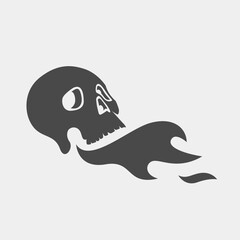 skull fire illustration