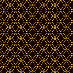 Seamless golden line with Black Background Pattern