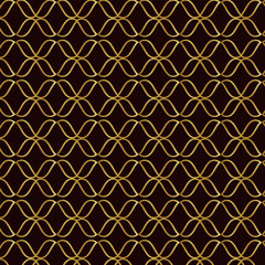 Seamless golden line with Black Background Pattern