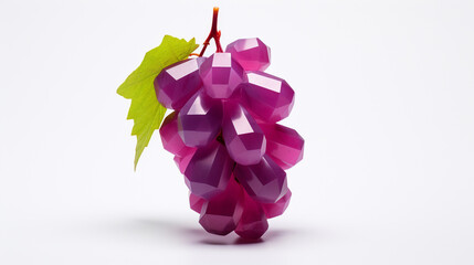 A polygonal 3d model of a grape on a white background
