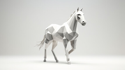 Obraz na płótnie Canvas A polygonal 3d model of a horse on a white background
