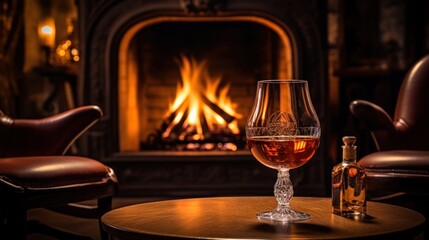 Armagnac, a snifter of brandy beside the hearth