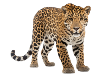 Jaguar Stealthy Predator on a White or Clear Surface PNG Transparent Background