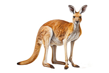 Kangaroo Bounding Marsupial on a White or Clear Surface PNG Transparent Background