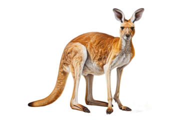Kangaroo Bounding Marsupial on a White or Clear Surface PNG Transparent Background