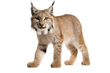 Lynx Silent Stalker on a White or Clear Surface PNG Transparent Background - obrazy, fototapety, plakaty