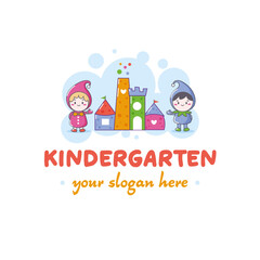 Logo template for children's business, kindergarten, school, training