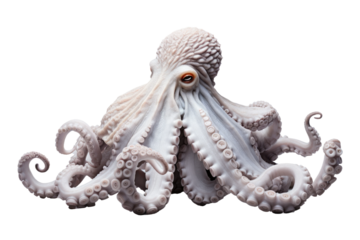 Octopus Intelligent Cephalopod on a White or Clear Surface PNG Transparent Background