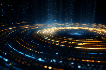 Fototapeta premium Abstract digital circles of particles