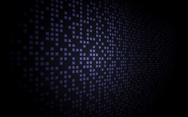 Illustration of a dark background with blue glowing squares with effects