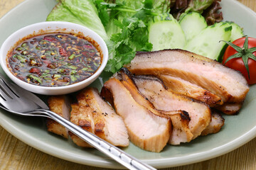 Kor Moo Yang ( charcoal grilled pork jowl meat ), Thai Isan cuisine