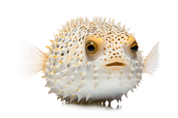 Pufferfish Inflatable Marine Delicacy on a White or Clear Surface PNG Transparent Background