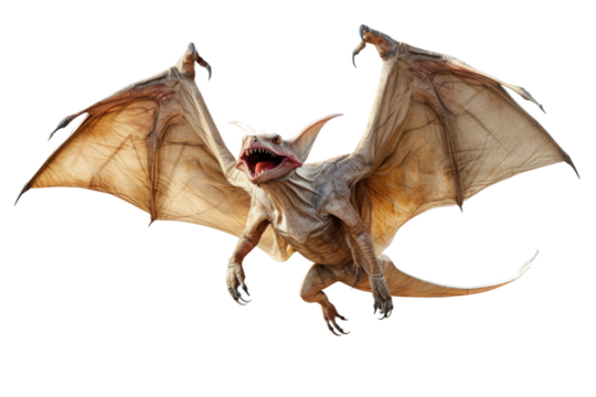Pterodactyls Flying Beast on a White or Clear Surface PNG Transparent Background