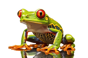 Red Eyed Tree Frog Colorful Amphibian Icon on a White or Clear Surface PNG Transparent Background