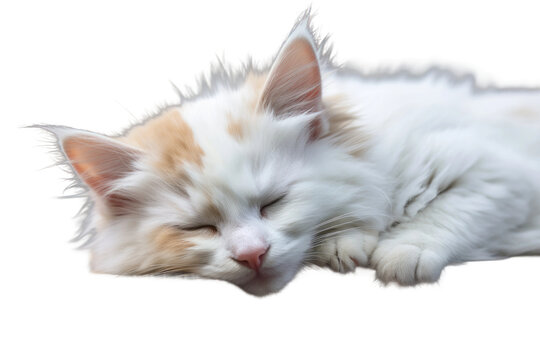 Cat Serene Dreamer on a White or Clear Surface PNG Transparent Background