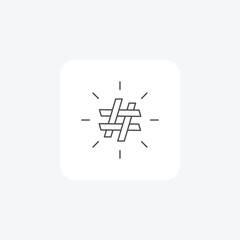 Hashtag Trend, Trending Topics, thin line icon, grey outline icon, pixel perfect icon