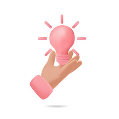 Bulb pink 3d Icon valentine illustration