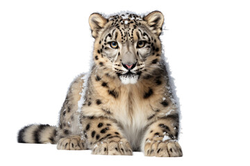 Snow Leopard Mountain Ghost on a White or Clear Surface PNG Transparent Background