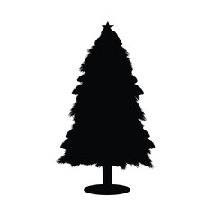 Christmas tree silhouette. Christmas tree vector illustration.