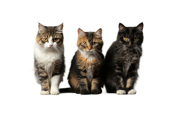 Cat Calico Coated Companion on a White or Clear Surface PNG Transparent Background
