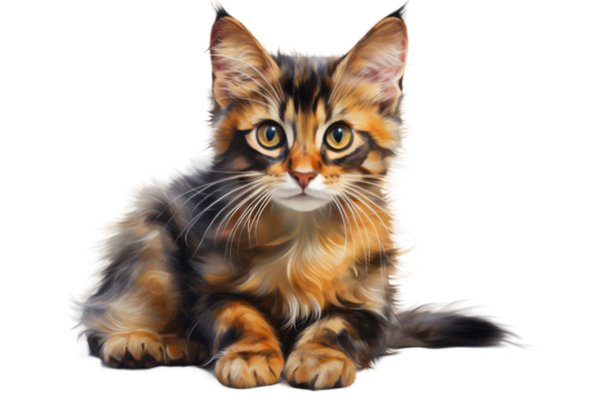 Cat Independent Companion on a White or Clear Surface PNG Transparent Background
