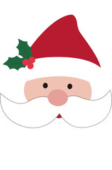 Cute Santa Claus head flat illustration