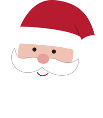 Cute Santa Claus head flat illustration
