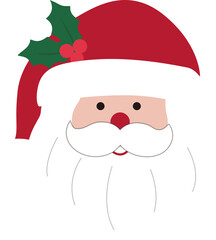 Cute Santa Claus head flat illustration