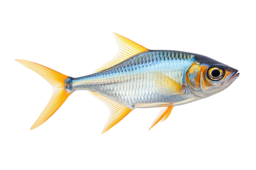 X Ray Tetra Aquatic Iridescence on a White or Clear Surface PNG Transparent Background