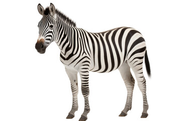 Fototapeta na wymiar Zebra White And Black on a White or Clear Surface PNG Transparent Background