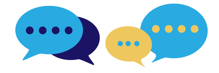 Chat or speech bubble icon set. Talk bubbles. Cloud collection..