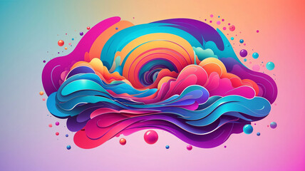 trippy gradient color theme wallpaper. Ai Generative