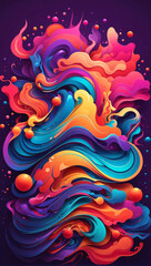 trippy gradient color theme wallpaper. Ai Generative