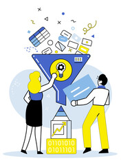 Business analytics vector illustration. Strategic planning sets foundation for business growth Research provides valuable insights into market dynamics and consumer preferences The business analytics