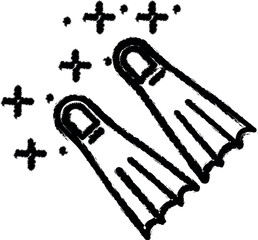 Diving flippers icon grunge style vector