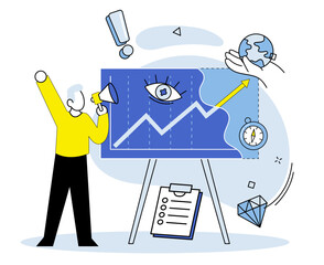 Data visualization vector illustration. Presentations incorporate data visualization effectively convey complex information The data visualization concept highlights importance visual representations