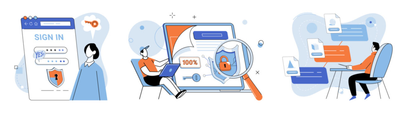 Cloud service vector illustration. Cloud computing leverages technology to deliver scalable and flexible systems Database security is essential for protecting sensitive information in cloud based